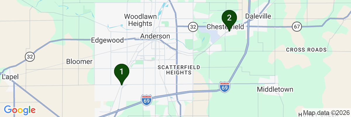 Map showing facility locations