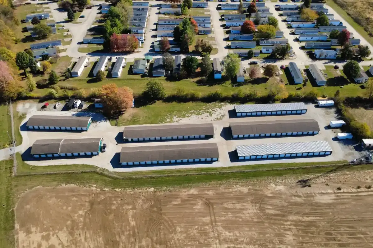 Aerial view of Miles of Storage