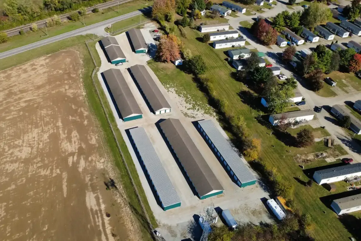 Aerial view of Miles of Storage