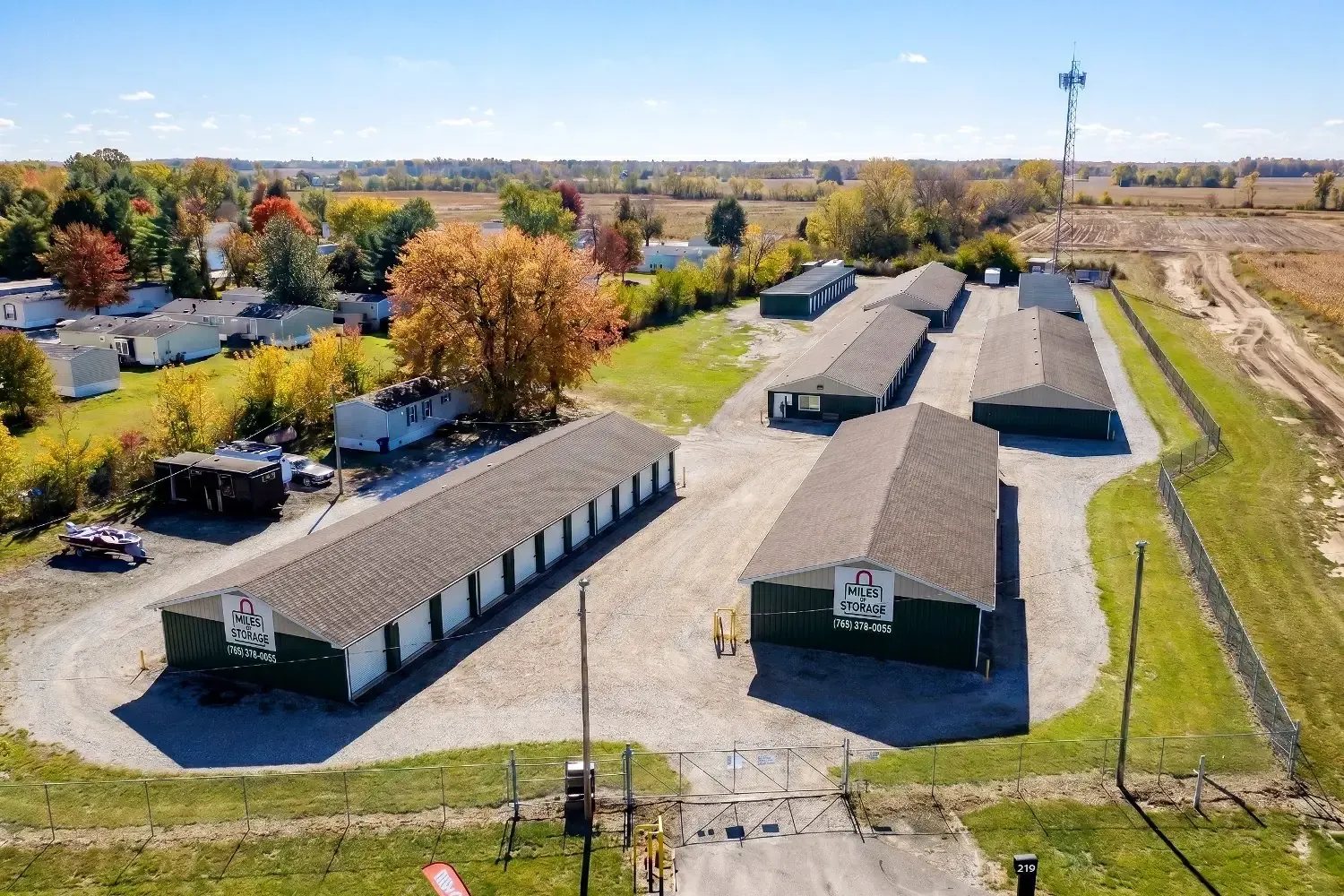 Aerial view of Miles of Storage